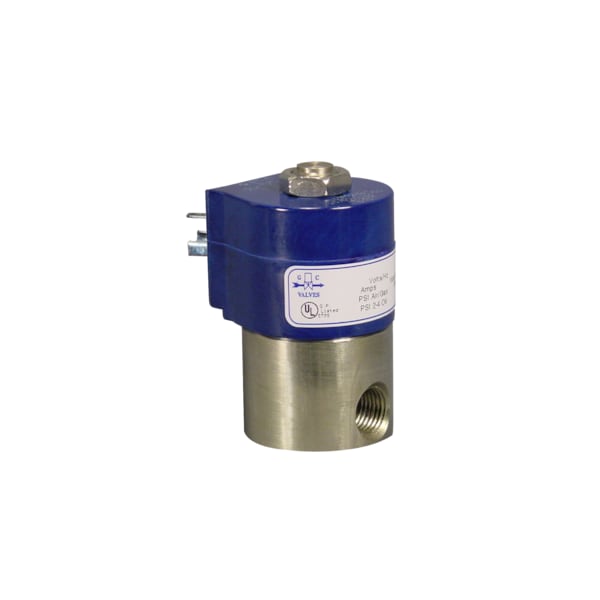 Solenoid Valve, 2-Way, 1/8 in Pipe Size, 120V/60V, 110V/50V, Direct Acting, Stainless Steel